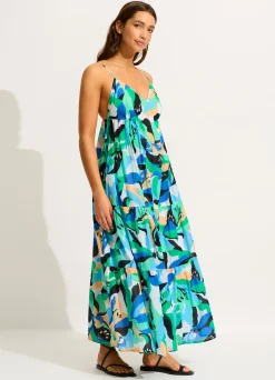 Seafolly Rio Tiered Midi Dress - | Beach Dresses