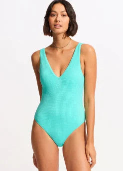 Seafolly Sea Dive Deep V Neck One Piece - | V Neck|V Neck