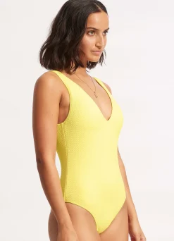 Seafolly Sea Dive Deep V Neck One Piece - | V Neck|V Neck