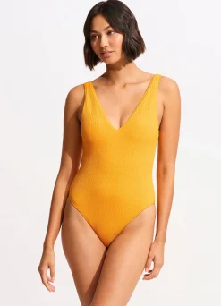 Seafolly Sea Dive Deep V Neck One Piece - | V Neck|V Neck