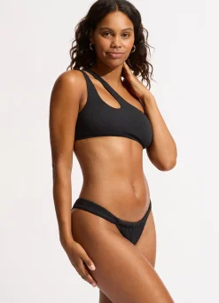 Seafolly Sea Dive Drawstring Rio Bikini Bottom - | High Cut|High Cut