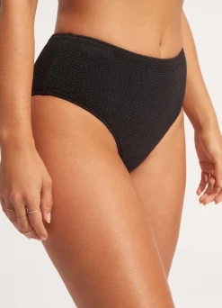 Seafolly Sea Dive Wide Side Retro - | More Coverage|More Coverage