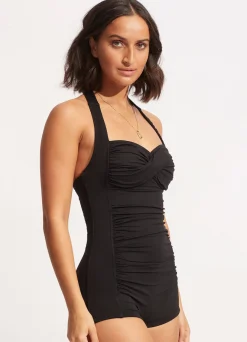 Seafolly Collective Boyleg One Piece - | Square Neck|Square Neck