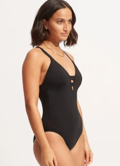 Seafolly Collective Deep V One Piece - | Square Neck|Square Neck