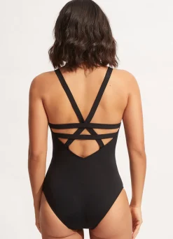 Seafolly Collective Deep V One Piece - | Square Neck|Square Neck