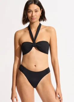 Seafolly Collective High Leg Ruched Side Bikini Bottom - | More Coverage|More Coverage