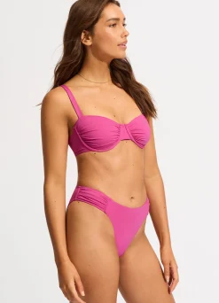 Seafolly Collective High Leg Ruched Side Bikini Bottom - | Bikinis|More Coverage