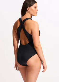 Seafolly Collective High Neck One Piece - | Black One Pieces|Black One Pieces