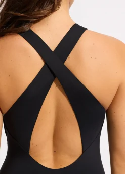 Seafolly Collective High Neck One Piece - | Black One Pieces|Black One Pieces