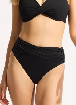 Seafolly Collective High Waist Wrap Front Pant - | High Waisted|High Waisted