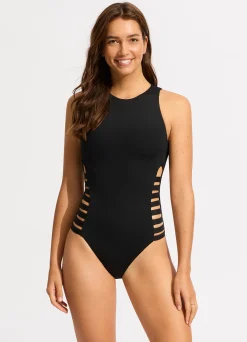 Seafolly Collective Multi Strap One Piece - | Black One Pieces|Black One Pieces