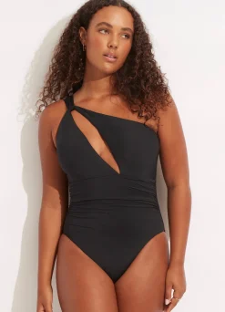 Seafolly Collective One Shoulder One Piece - | Black One Pieces|Black One Pieces