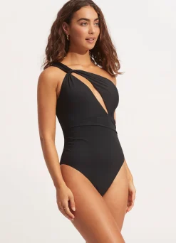 Seafolly Collective One Shoulder One Piece - | Black One Pieces|Black One Pieces