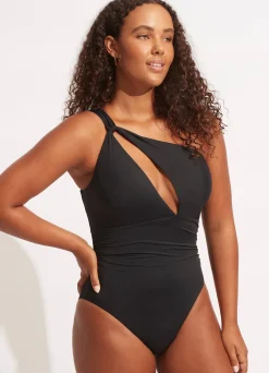 Seafolly Collective One Shoulder One Piece - | Black One Pieces|Black One Pieces
