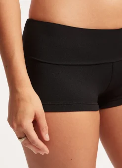 Seafolly Collective Roll Top Boyleg - | More Coverage|More Coverage