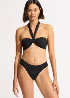 Seafolly Collective Sash Tie Front Bandeau Bikini Top - | Bandeau|Bandeau