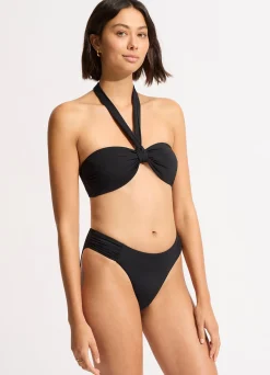 Seafolly Collective Sash Tie Front Bandeau Bikini Top - | Bandeau|Bandeau