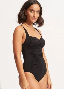 Seafolly Collective Twist Halter One Piece - | Square Neck|Square Neck