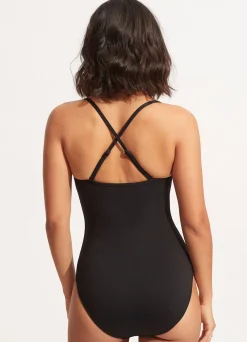 Seafolly Collective Twist Halter One Piece - | Square Neck|Square Neck