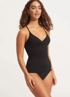 Seafolly Collective Wrap Front Tankini Top - | Tankinis|Tankini