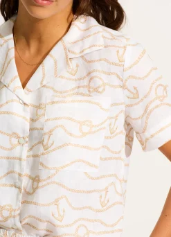 Seafolly Set Sail Short Sleeve Shirt - | Tops