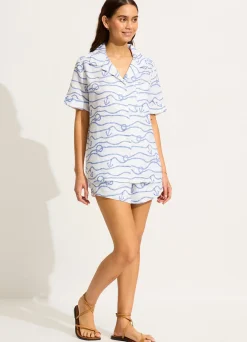 Seafolly Set Sail Short Sleeve Shirt - | Tops