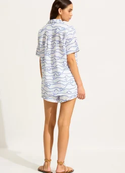 Seafolly Set Sail Short Sleeve Shirt - | Tops