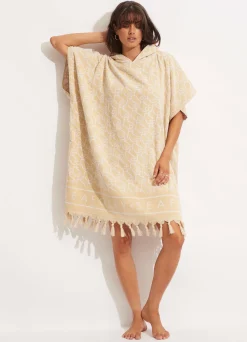 Seafolly SF Monogram Towel Poncho - | Beach Towels