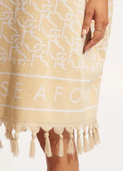 Seafolly SF Monogram Towel Poncho - | Beach Towels