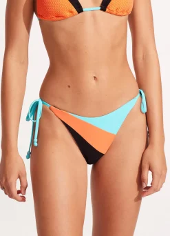 Seafolly Slice Of Splice Tie Side Bikini Bottom - | High Cut|High Cut