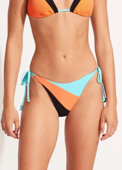 Seafolly Slice Of Splice Tie Side Bikini Bottom - | High Cut|High Cut