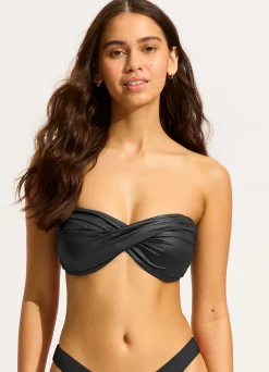 Seafolly Soleil Twist Bandeau Bikini Top - | Bikinis|Bandeau