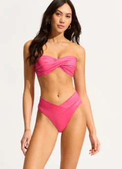 Seafolly Soleil Twist Bandeau Bikini Top - | Bikinis|Bandeau