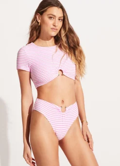 Seafolly Sorrento Stripe High Waisted Bikini Bottom - | High Waisted|High Waisted