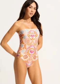 Seafolly Spring Festival Bandeau One Piece - Nectar| Bandeau|Bandeau