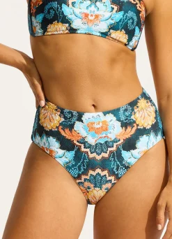 Seafolly Spring Festival High Waisted Bikini Bottom - | Bikinis|High Waisted