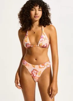 Seafolly Spring Festival Ruched Side Bikini Bottom - Nectar| Bikinis|More Coverage