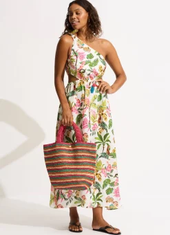 Seafolly Stripe Woven Tote Bag - | Beach Bags