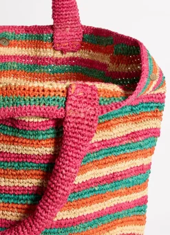 Seafolly Stripe Woven Tote Bag - | Beach Bags