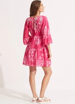 Seafolly Tie Dye Tier Mini Dress - | Beach Dresses