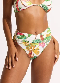 Seafolly Tropica High Waist Wrap Front Bikini Bottom - | High Waisted|High Waisted