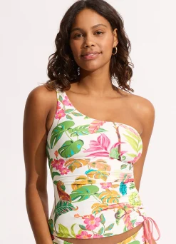Seafolly Tropica One Shoulder Tankini Top - | Tankinis|Tankini