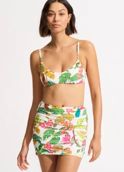 Seafolly Tropica Ruched Side Pull-on Skirt - | Skirts & Sarongs