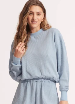 Seafolly Waffle Sweat Top - | Tops