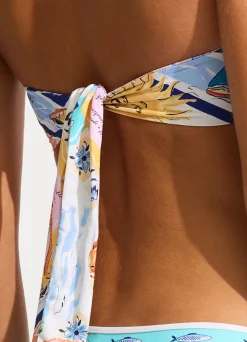 Seafolly Wish You Were Here Scarf  Bandeau Bikini Top - | Bandeau|Bandeau