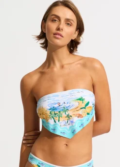 Seafolly Wish You Were Here Scarf  Bandeau Bikini Top - | Bandeau|Bandeau