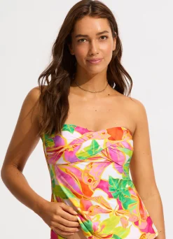 Seafolly Wonderland Front Bandeau Tankini Bikini Top - | Tankinis|Tankini