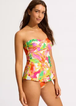 Seafolly Wonderland Front Bandeau Tankini Bikini Top - | Tankinis|Tankini