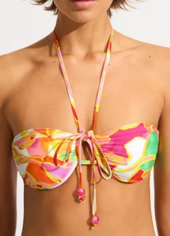 Seafolly Wonderland Gathered Bustier Bikini Top - | Underwire|Underwire