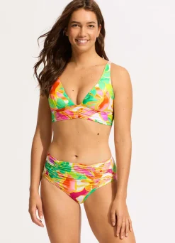 Seafolly Wonderland Gathered Front Retro Bikini Bottom - | More Coverage|More Coverage